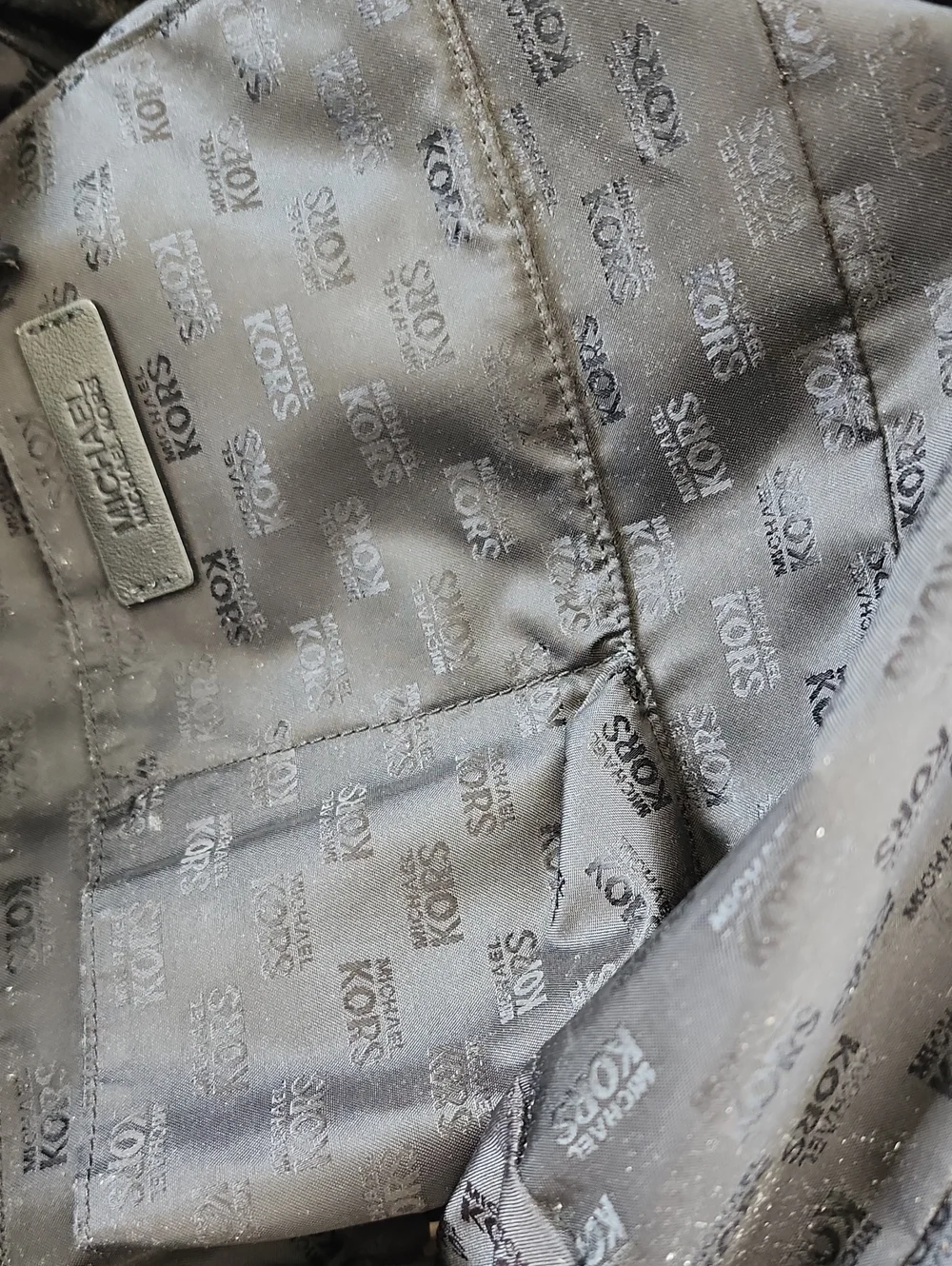 Michael Kors Black Pebbled Leather Satchel with Silver MK Charm